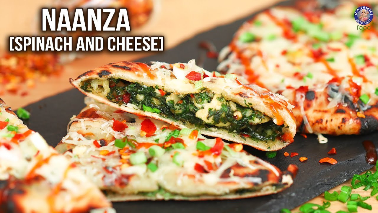 Naanza with Spinach & Cheese Recipe | Stuffed P...