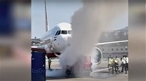 Pushback Van catches fire near aircraft at Mumbai airport