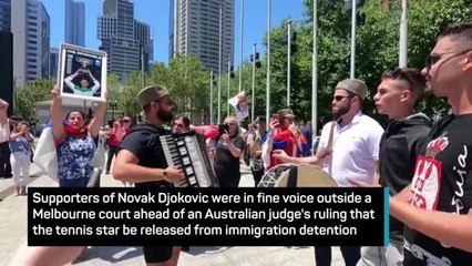 Djokovic supporters celebrate visa U-turn