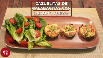 Download Video: Cazuelitas de calabacitas con jamón y queso | Receta saludable | Directo al Paladar México