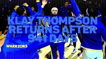 Thompson treasures 'special moment' after returning from 941-day absence