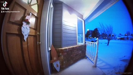 Ring Doorbell Captures Icy Step Slam