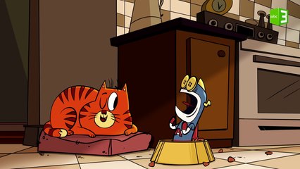 آبي خائف جداً من القط