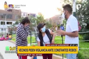 SJL: vecinos del sector de Campoy denuncian violentos asaltos y nula presencia policial