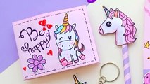DIY Unicorn paper craft _ How to make unicorn school supplies _School hacks _ Back to school