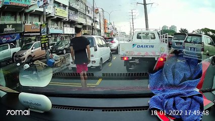 Skitching Skateboarder Wipes Out
