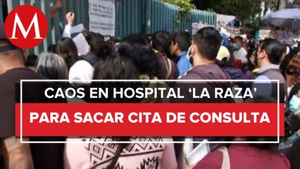 Largas filas para poder ingresar en el hospital La Raza