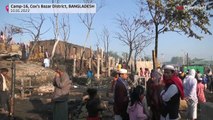شاهد: حريق يأتي على مخيم للروهينغا في بنغلاديش
