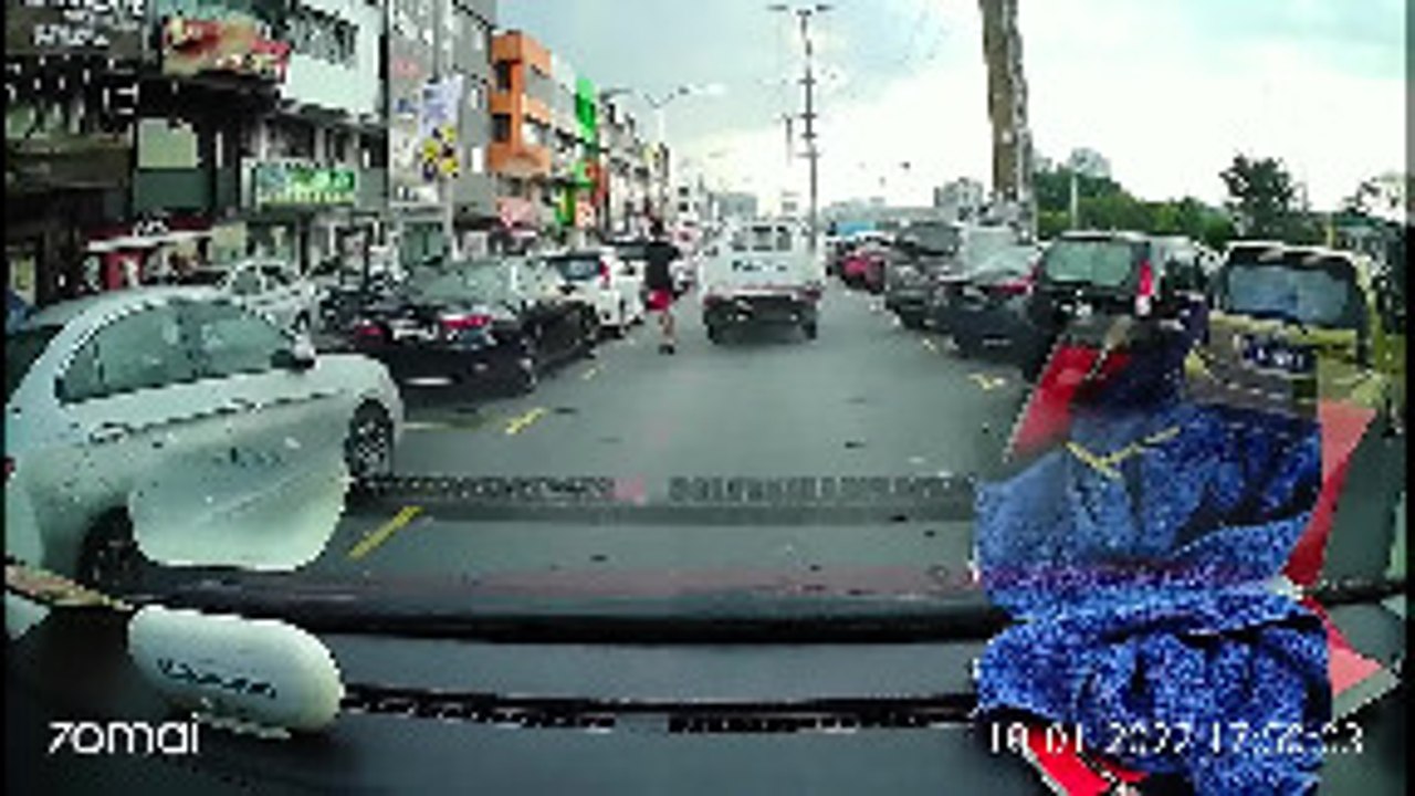 Skitching Skateboarder Wipes Out