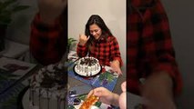 Sibling Pushes Sister's Face into Hard Ice Cream Cake