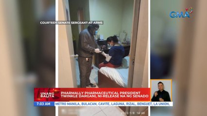 Pharmally Pharmaceutical Pres. Twinkle Dargani, ni-release na ng Senado | UB