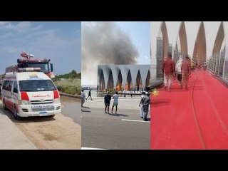حريق في قاعة مهرجان الجونة الرئيسية ومصابون وإسعاف على «الريد كاربت» المتفحمة