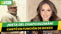Nieta del Chapo Guzmán cantó himno en función de boxeo; busca ser cantante