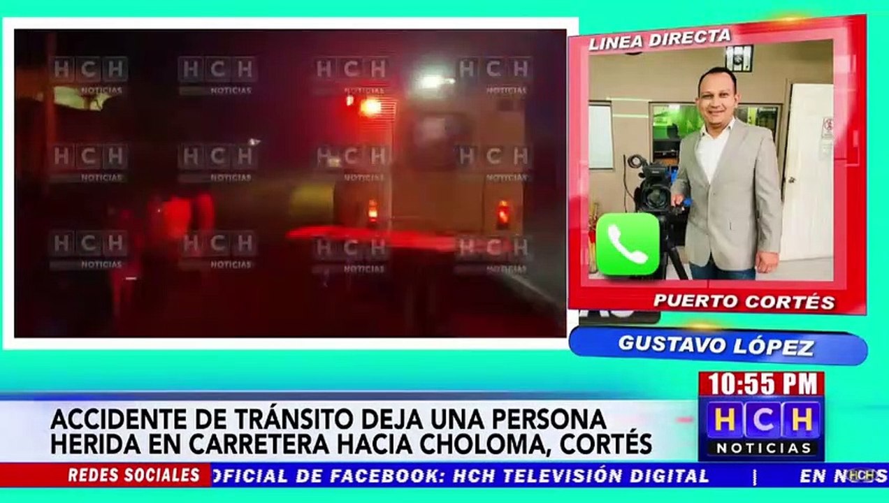 Accidente de tránsito deja una persona herida en la calle que conduce desde Puerto Cortés hacia Omoa