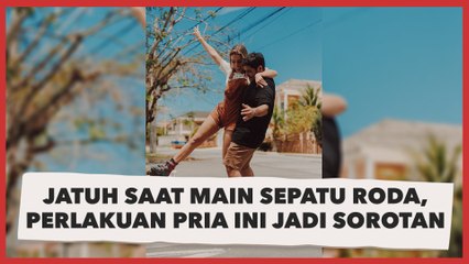 Wanita Jatuh Saat Main Sepatu Roda, Perlakuan Pria Asing Jadi Sorotan: Malu Plus Baper