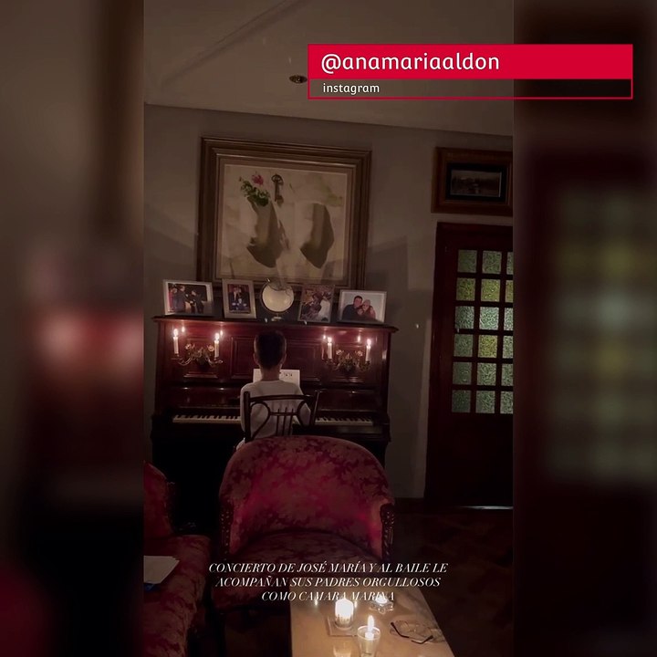 Ortega Cano y Ana María Aldón bailan al ritmo de su hijo al piano