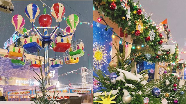 'Captivating shots of the beautifully-decorated Red Square Christmas Market (Moscow)'