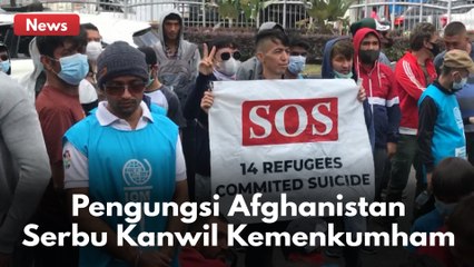 RATUSAN PENGUNGSI AFGHANISTAN SERBU KANTOR KANWIL KEMENKUMHAM RIAU !!