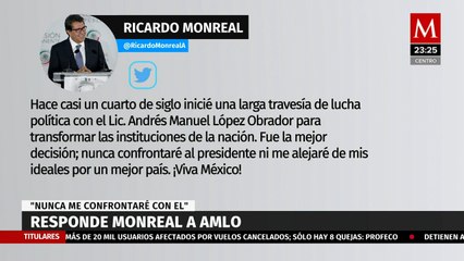 “Nunca confrontaré al Presidente ni me alejaré de mis ideales”, afirma Monreal
