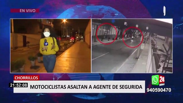 Chorrillos: motociclistas asaltan a agente de seguridad