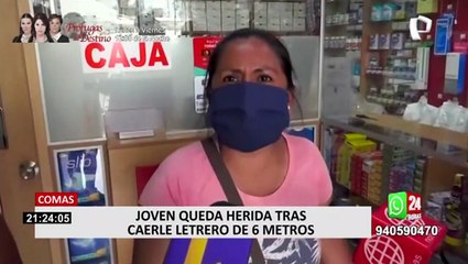 Joven quedó herido al caerle letrero: víctima tuvo que esperar dos horas para recibir atención médica