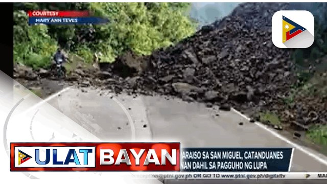 Kalsada sa Brgy. Pagsangahan at Paraiso sa San Miguel, Catanduanes, pansamantalang di madadaanan dahil sa pagguho ng lupa