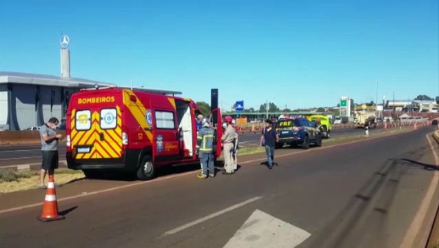 Motociclista fica ferido em acidente de trânsito na BR-277