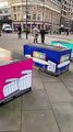 Painted terror bollards in Sheffield City Centre