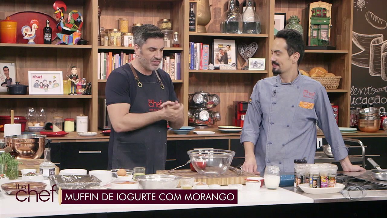 Muffin de iogurte com morango