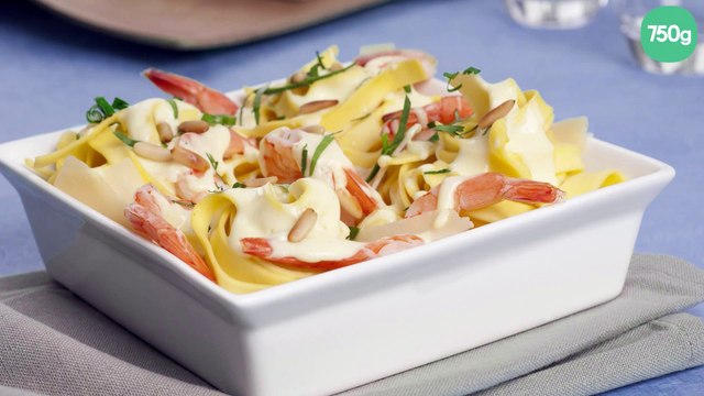 Tagliatelles aux crevettes et au parmesan