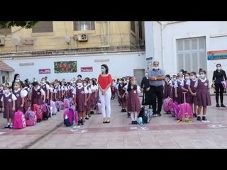 أول يوم دراسة.. بدء توافد طلاب الابتدائي بمدرسة الراهبات الفرانسيسكانيات بقصر النيل