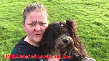 Linda McFarlane and her award-winning dog Sox
