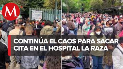 Segundo día de largas filas en el hospital general de la Raza, CDMX