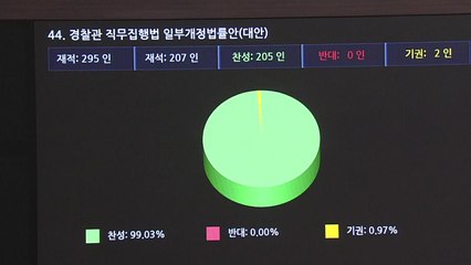 "형사책임 감면" 경찰관 직무집행법 국회 본회의 통과 / YTN
