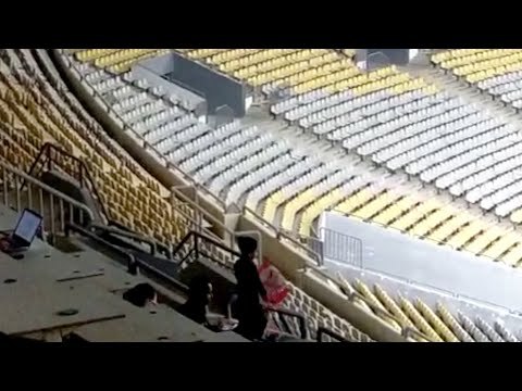 وسط مدرجات خاوية .. طفلة صغيرة تدعم الزمالك في استاد برج العرب