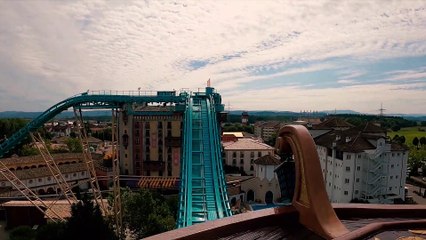 Atlantica SuperSplash Flume Ride (Europa Park - Rust, Germany) - 4k Log Flume Virtual Ride / POV Experience