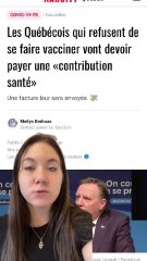 Les Québécois qui refusent de se faire vacciner devront payer une « contribution santé »