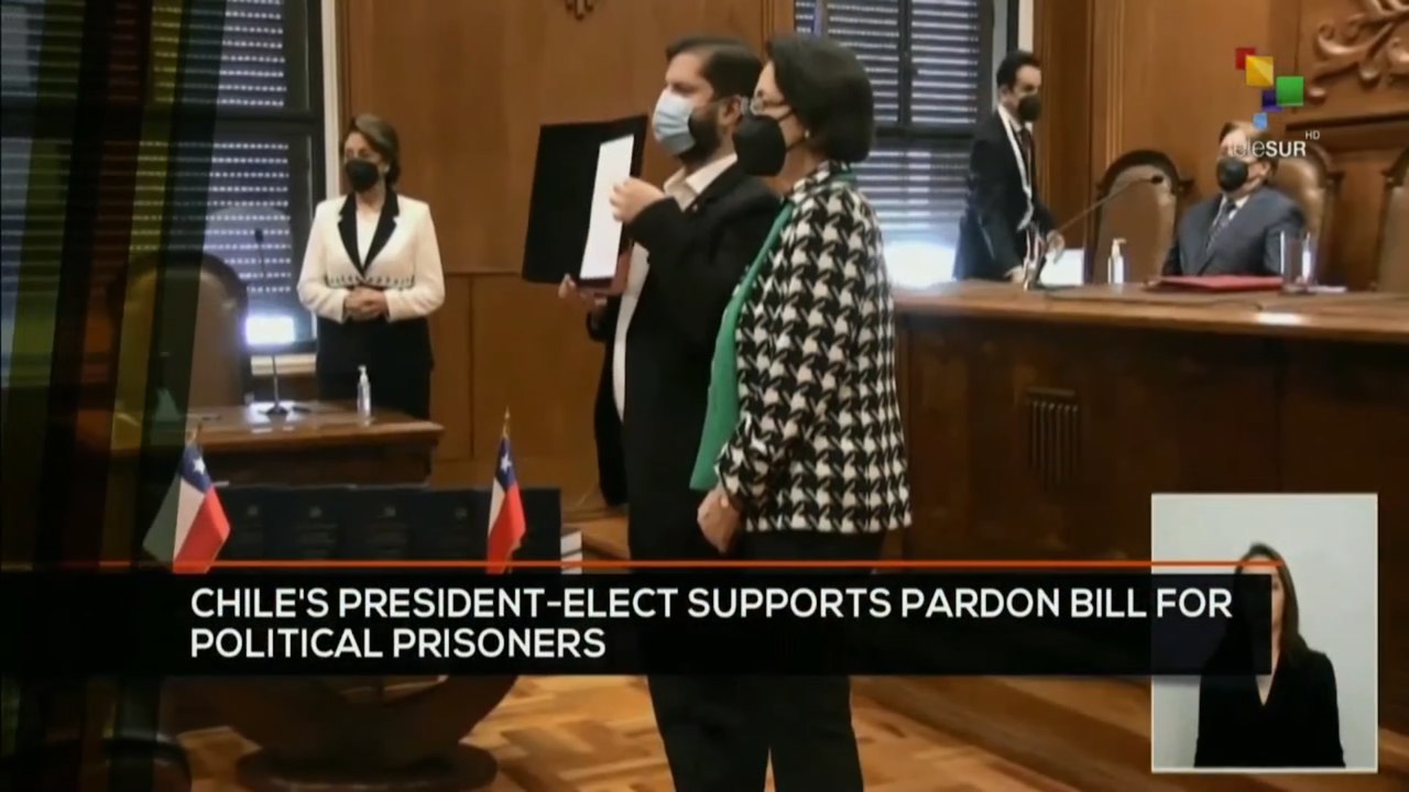 FTS 11-01 16:30 Chile’s President-elect supports pardon bill for political prisoners