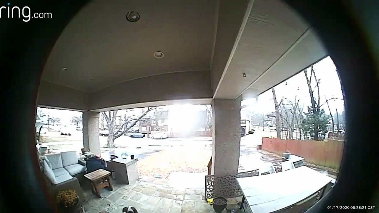 Doorbell Camera Captures Bad Fall on Slippery Steps