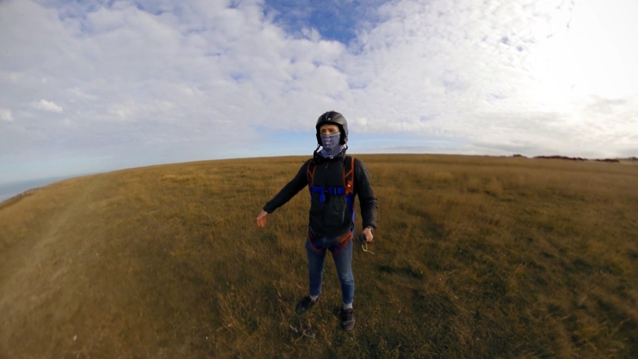 BASE Jumper Loses Helmet