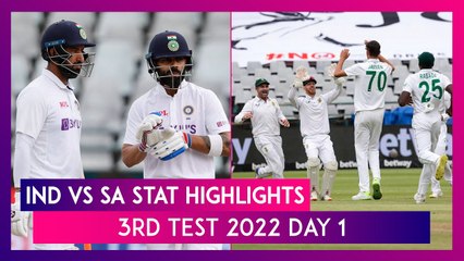 Download Video: IND vs SA Stat Highlights 3rd Test 2022 Day 1: Virat Kohli, Kagiso Rabada Shine