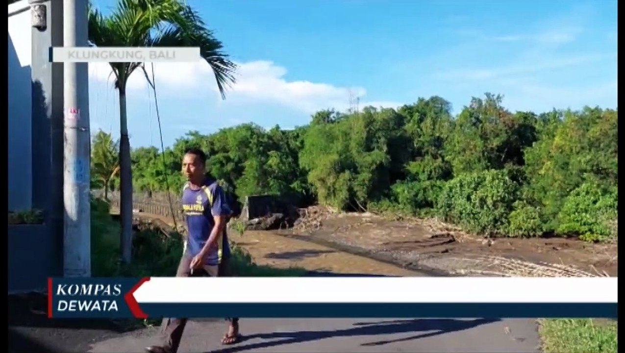 Akses Jalan Menuju Sejumlah Villa di Klungkung Putus