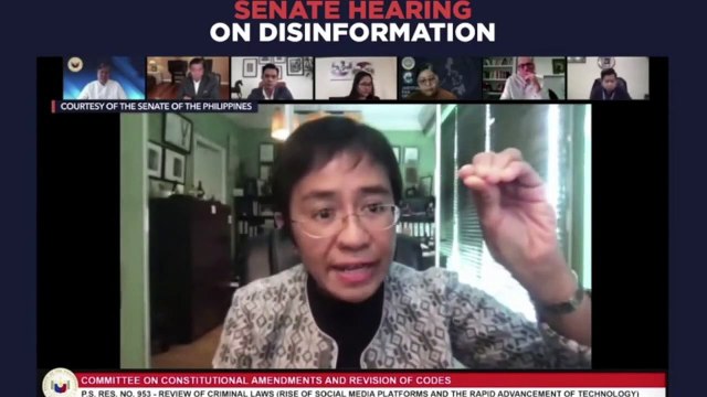 Maria Ressa to Senate: Make law holding social media giants liable for lies spread
