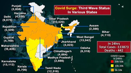 स्वास्थ्य मंत्रालय के मुताबिक़ पिछले 24 घंटे में 1.33 लाख नए कोविड केस !