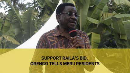 Support Raila's bid, Orengo tells Meru residents