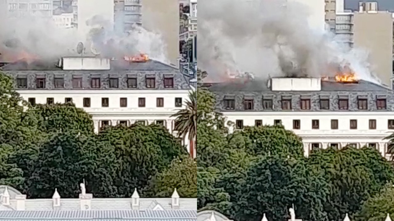 'Cape Town: SA parliament on fire once again, just a day after the lower chamber burned down'