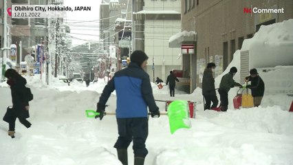 Snowstorms hit Japan`s northern Hokkaido and northeastern region of Tohoku