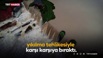 Brezilya'da şiddetli yağış nedeniyle baraj taştı
