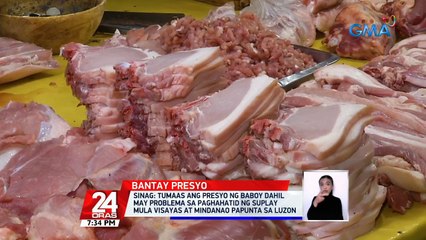 SINAG: Tumaas ang presyo ng baboy dahil may problema sa paghahatid ng suplay... | 24 Oras
