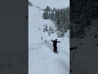 Skiers Skim Across Frozen Pond